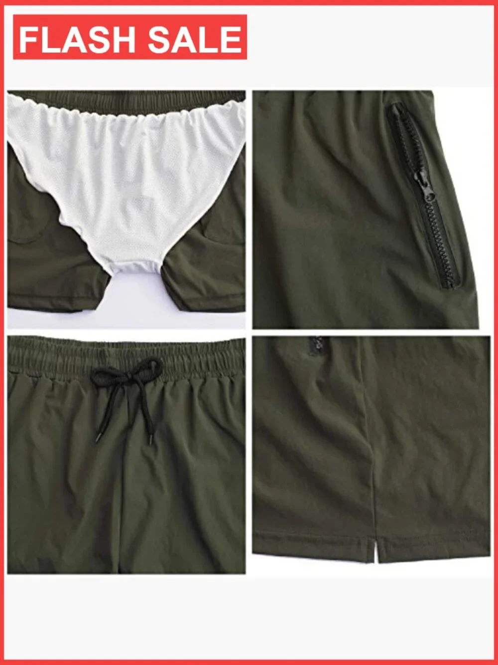 Mens Swim Trunks with Zipper Pockets Quick Dry Board Shorts